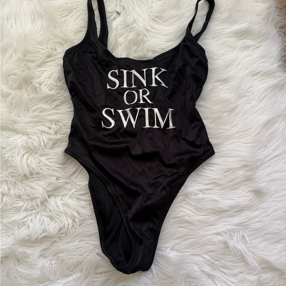 Moschino Black One Piece Swimsuit Sink or Swim
